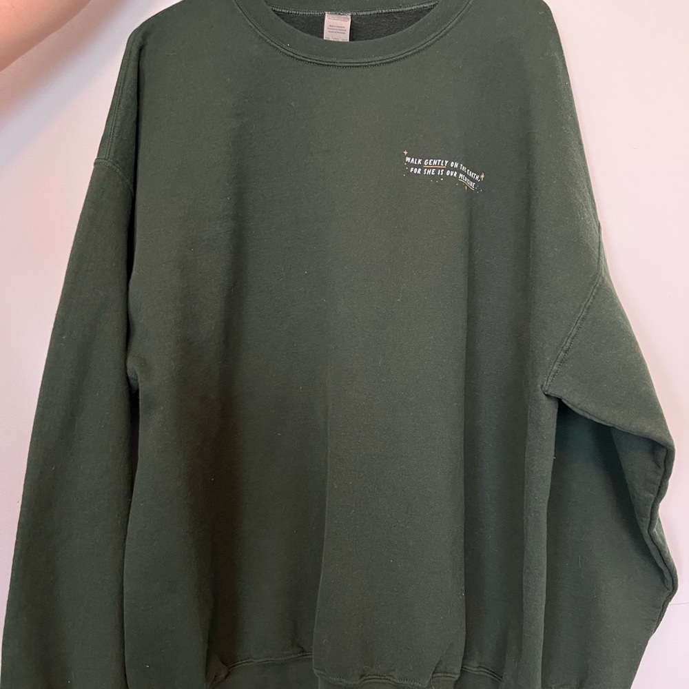 Green Boho Crewneck Sweatshirt